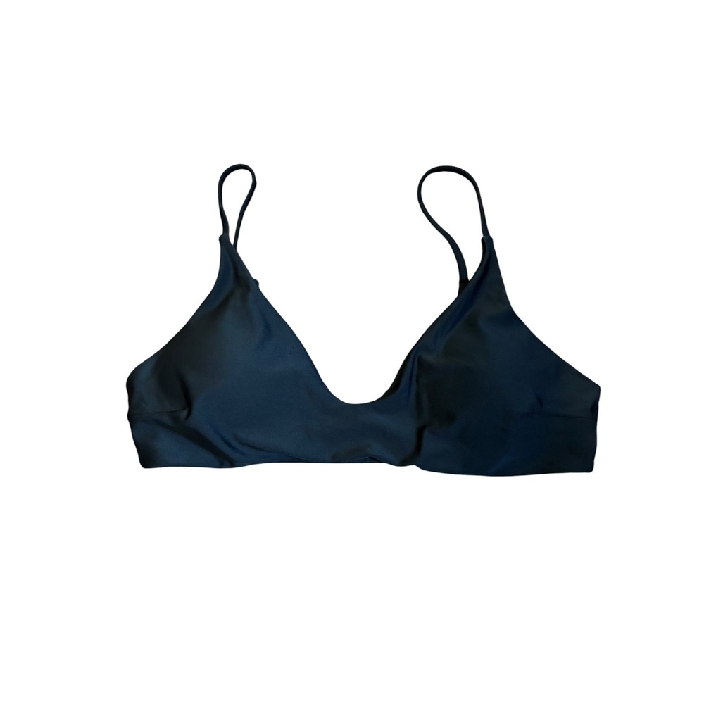 ZAFUL Black Triangle Bikini Top Minimalist Scoop Neck Swim Size US 6 Small